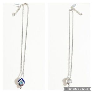 Brighton Journey To India Petite Reversible Lotus Necklace Silver Plated Crystal